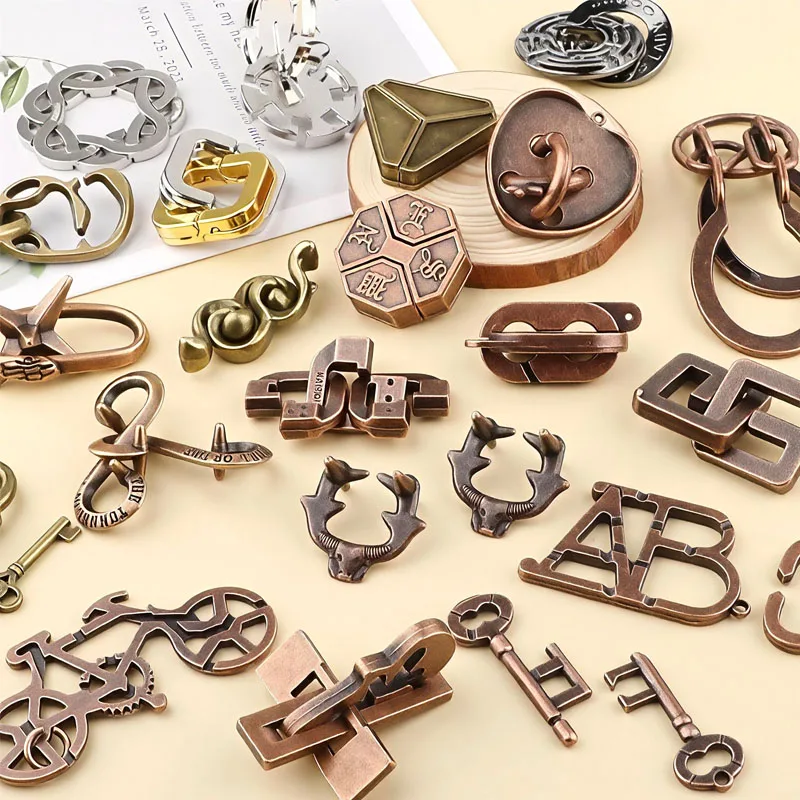 Magic Metal Brain Teaser Puzzles IQ Logic Test Disentanglement Educational Toys Mind Challenges Novelty Gifts For Adults Kids