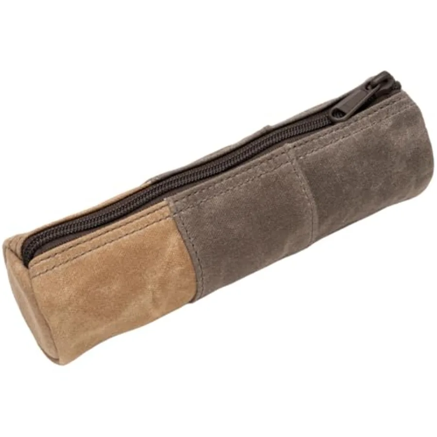 

Waxed Canvas Pencil Pouch, Vintage Pencil Bag for Women or Men, Zippered Stationery Organizer for Pens and Accessories Handmade