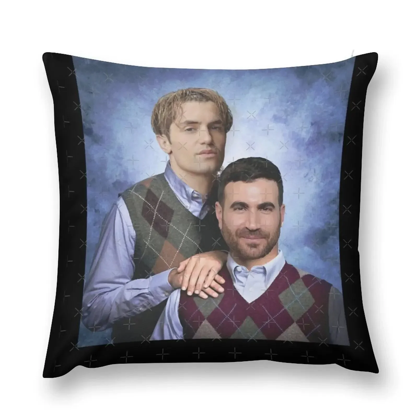 Brothers Pose Jamie Kent Step Tartt and Roy Throw Pillow Marble Cushion Cover Cushion Child pillow