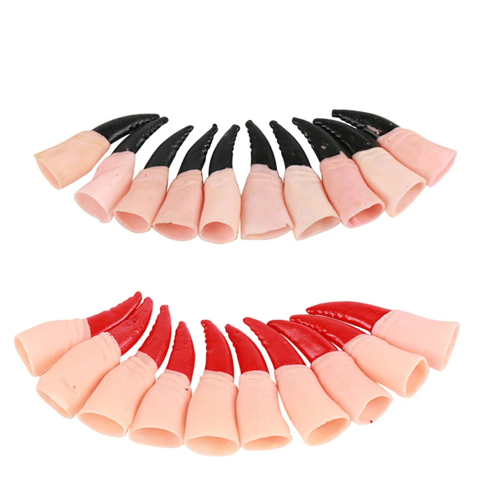 20 Stuks Heks Nagels Nep Vinger Klauwen Premium Plastic Enge Halloween Cosplay Feestartikelen Spooky Valse Heks Nagels