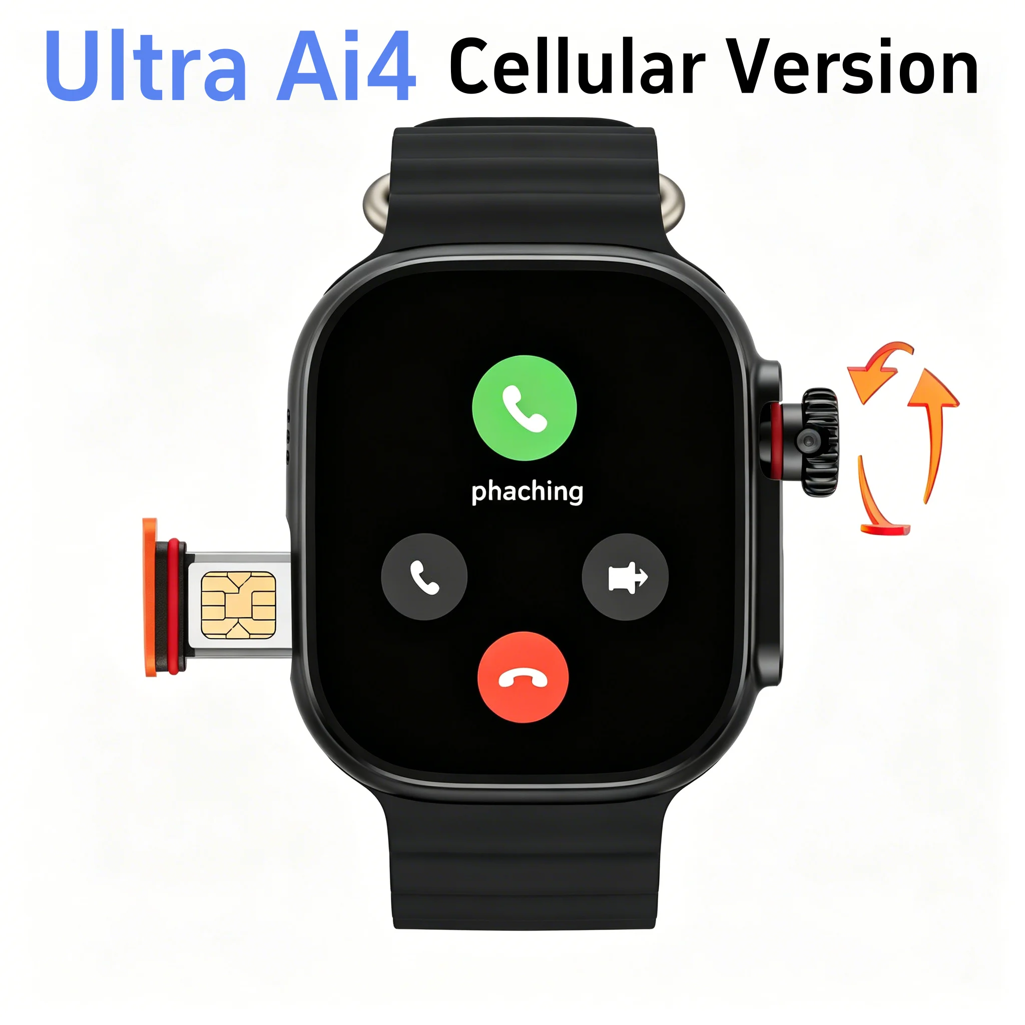 

Microwear Ultra Ai4 Smartwatch 180° Rotating Camera Google Play GPS WIFI 2.2inch Amoled HD Display 5G Calling Smartwatch Women