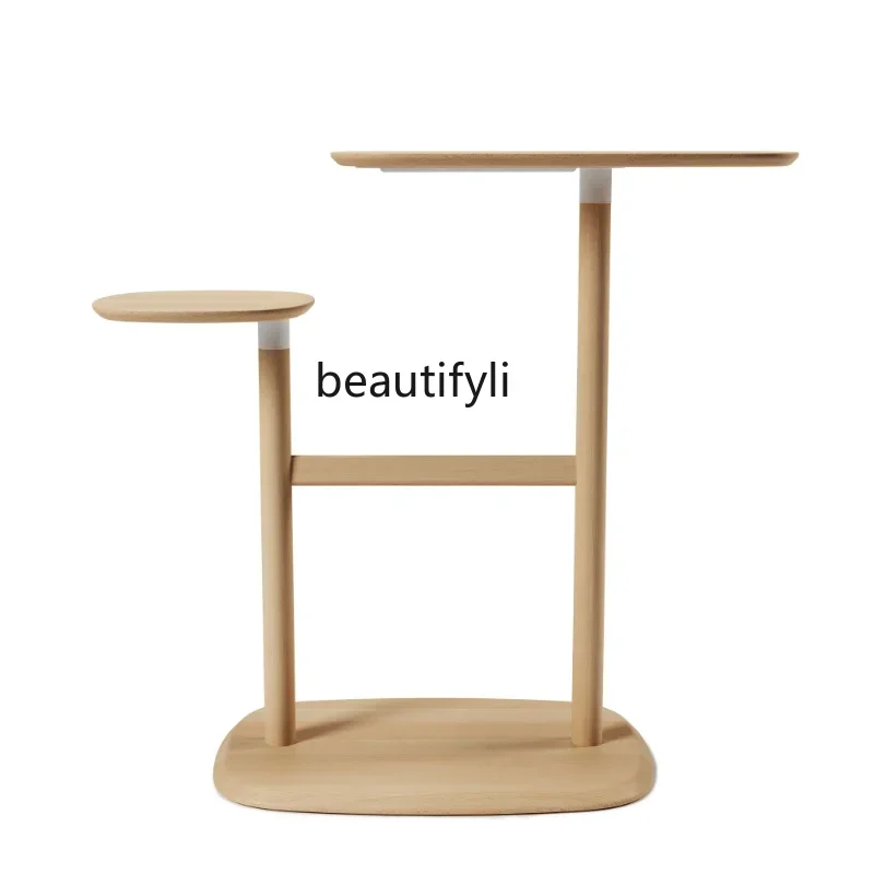 

S Solid Wood Bed Side Rotatable Table Creative Home Storage Small Table Cabinet Simple European Modern Sofa Edge Coffee Table