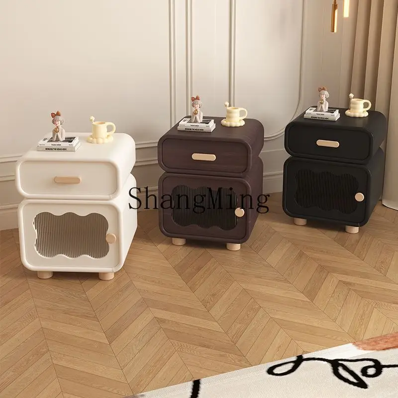 

FG New Cream Wind Creative Solid Wood Bedroom Cabinet Small Children's Storage Cabinet