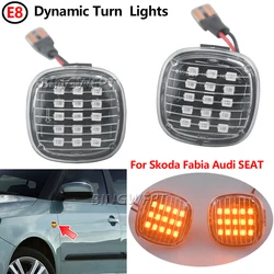 2X Dynamic Led Turn Signals Side Marker Light Lamp For Skoda Fabia Octavia Mk1 Mk2 Roomster Rapid NH3 For Audi A3 8L A4 8D A8