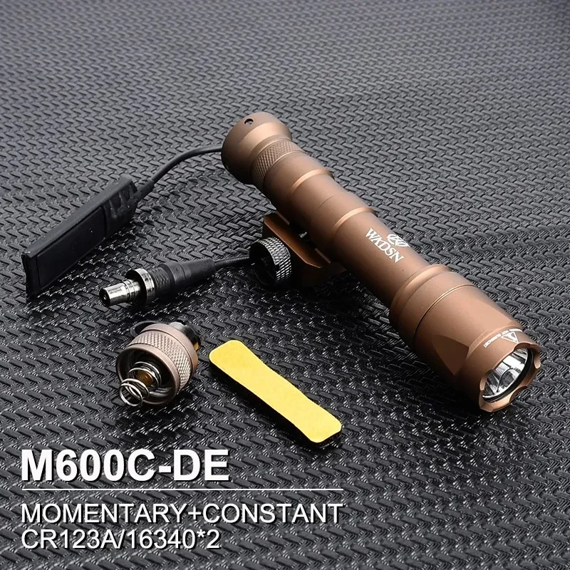 WADSN M300 M600 M300A M600C Tactical Flashlight 400lm/600lm White LED Light Fit 20mm Rail Hunting Weapon Airsoft Accessories