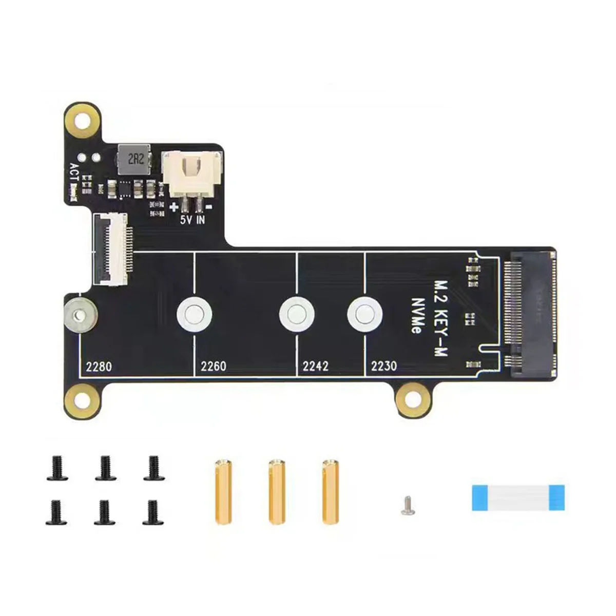 X1001 M.2 NVMe SSD Expansion Board for Raspberry Pi 5 PCIE to M.2 NVME SSD 2280 2242 2230 Adapter