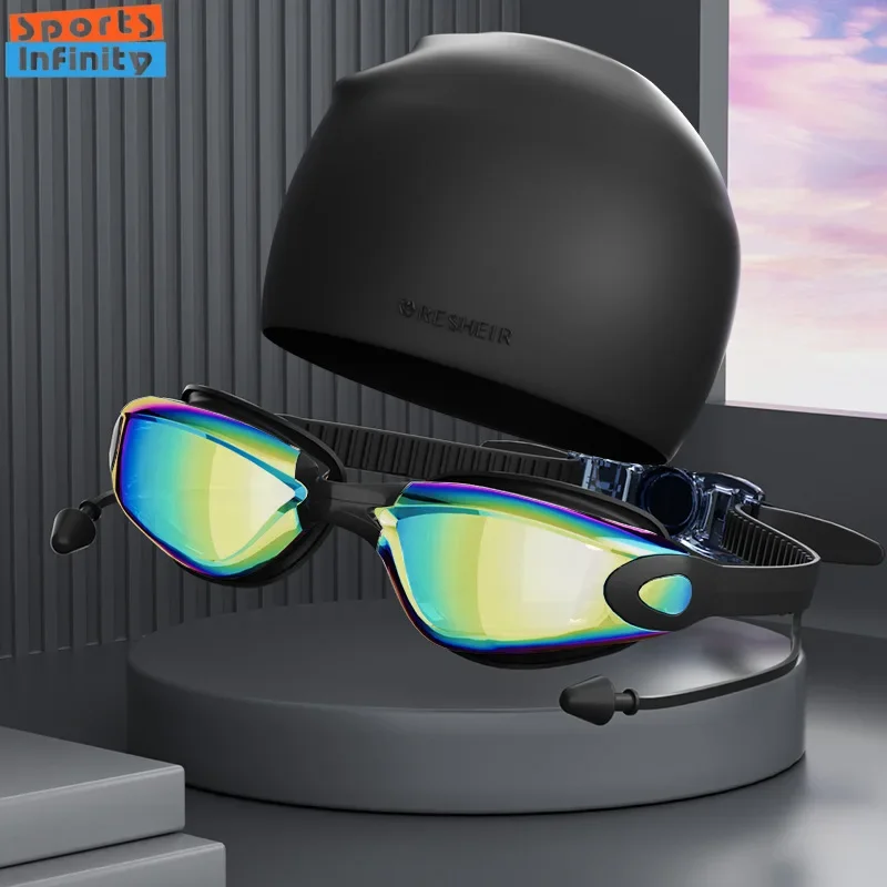 

Swimming Goggles Professional Cool Electroplated Anti-Fog No Leaking UV Protection Wide View Swim Goggles for Women Men