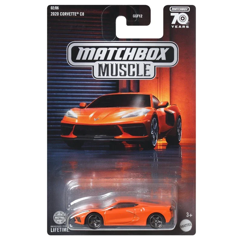 Original Matchbox Car Muscle 70th Years Toys for Boys 1/64 Diecast Ford Mustang Corvette Dodge Charger Plymouth Birthday Gift