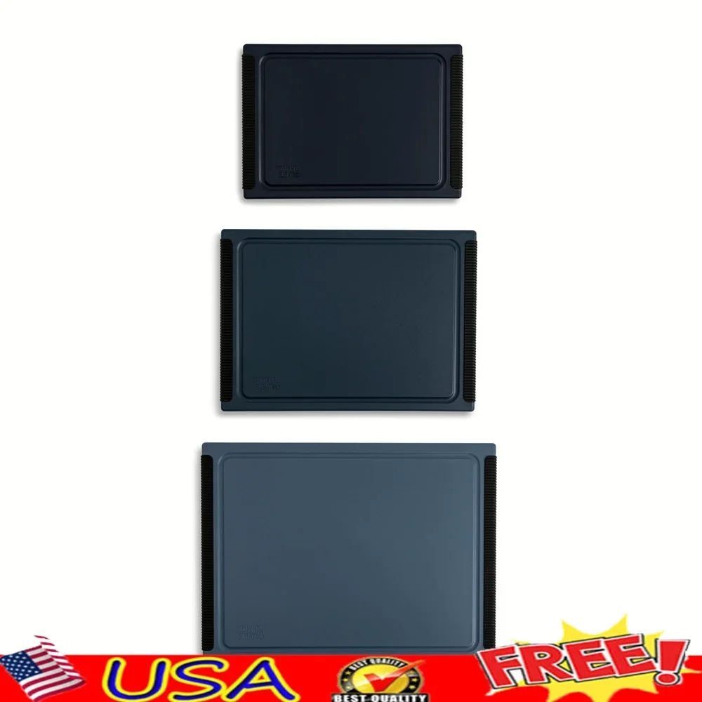 

Durable 3-Piece Cutting Boards Non-Slip Design Juice Grooves Dual-Sided Kitchen Prep Tool Set