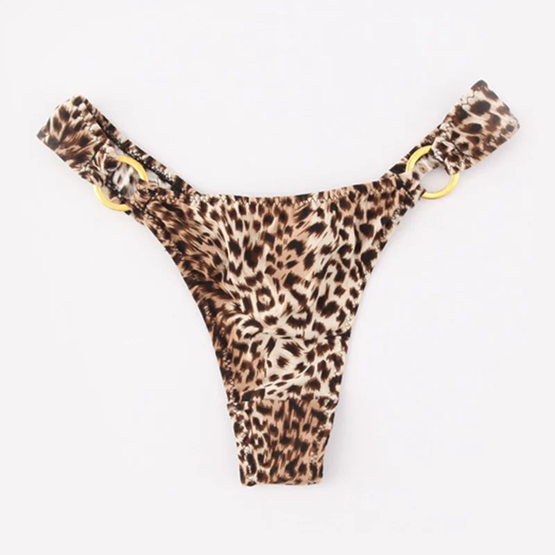 New Leopard Print Buckle Cotton Thong Women Lace Sexy T-shirt Women Ultra Low Waist Europe and America Thong Panties 2022Fashion