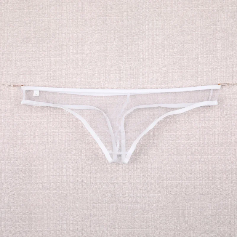 

Underwear Underpants Mens Briefs Men's Low Rise See Through Briefs Stretchy T Back Breathable Underwear (L 2XL)