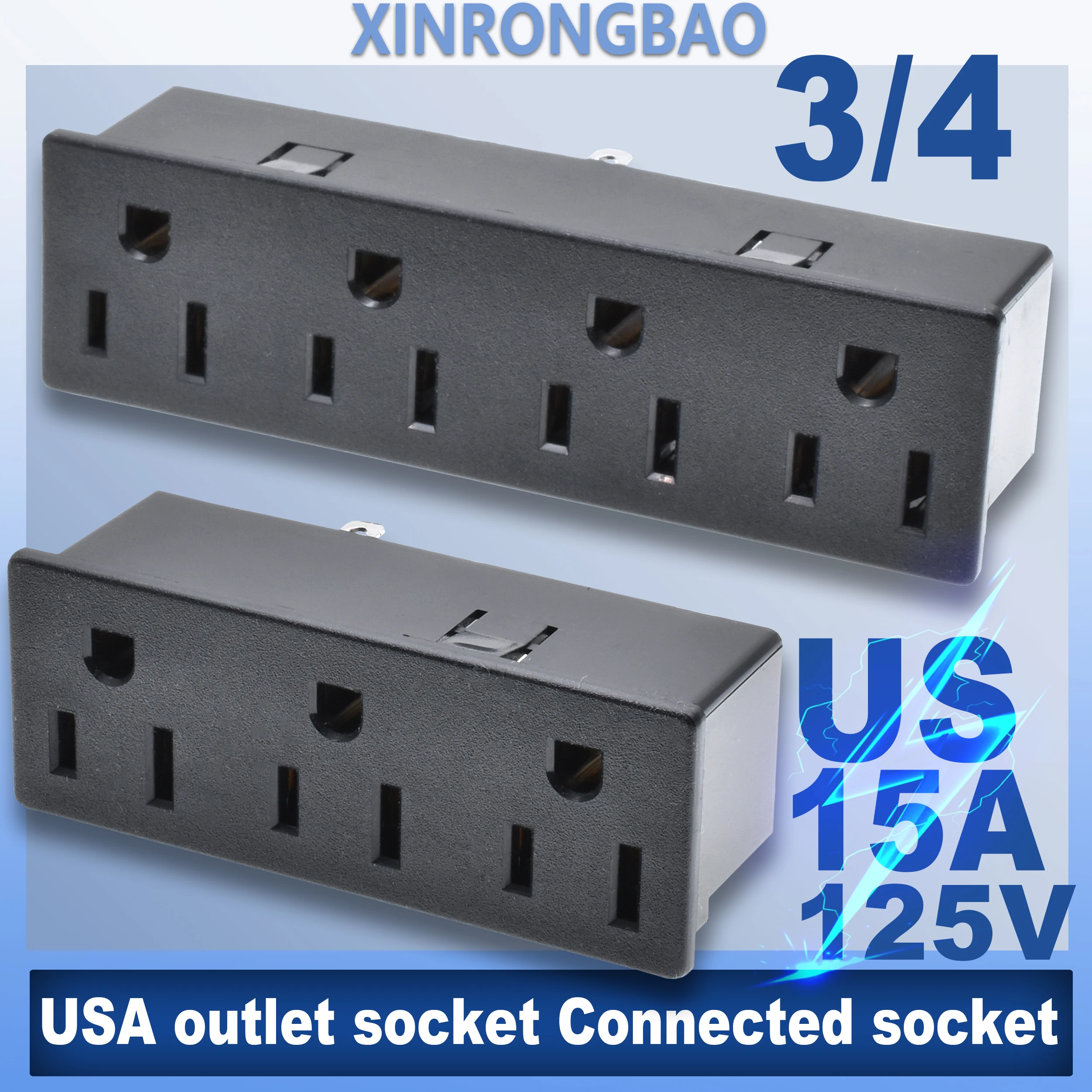 AC socket porous platooninsert American conjoined three four American standard power socket connector socket all copper conjoine