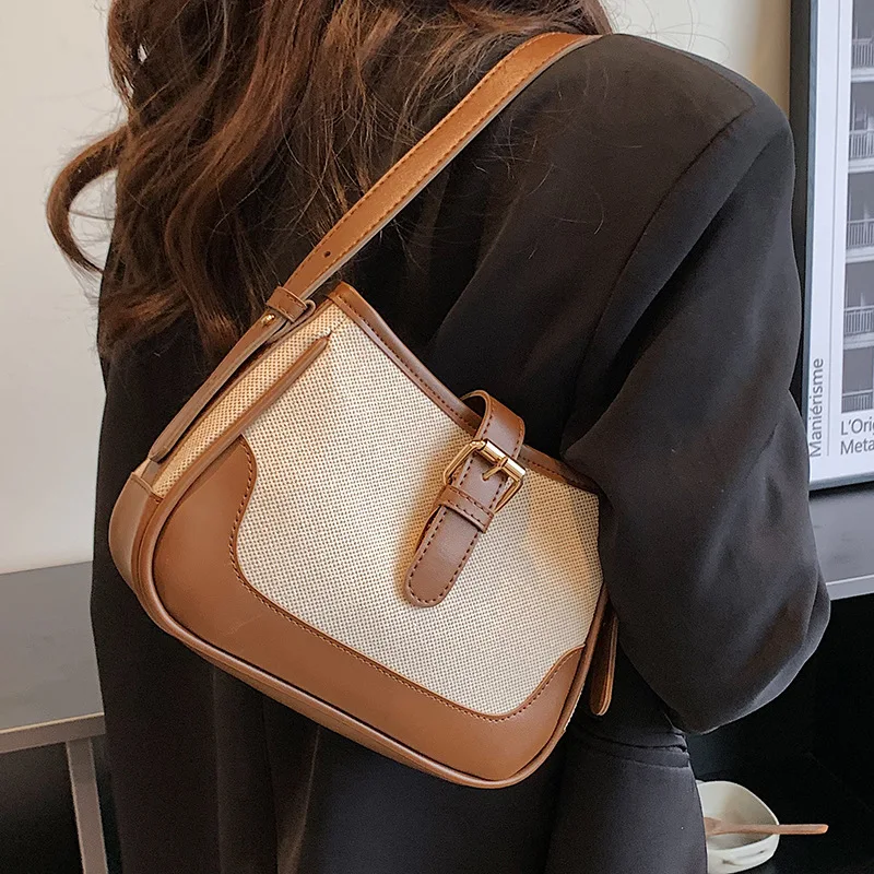 Women PU Leather Shoulder Bags Fashion Tote Handbag Versatile Armpit Bag Lady Underarm Pouch Sling Bag Daily Dating Purse