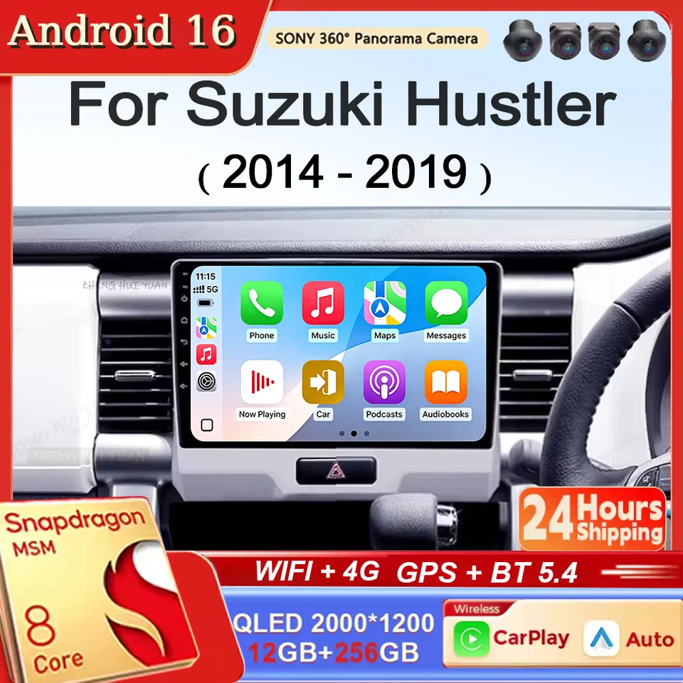 Android 15 Car Radio 9 QLED 4G GPS for Suzuki Hustler