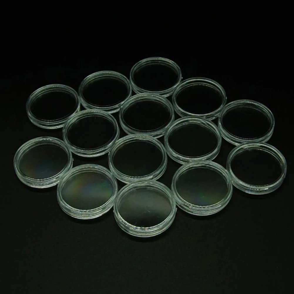 Box Coin Capsules Transparent Display Case Plastic Round Box 10/25 Pcs 27mm Coin Collecting Box Coin Holder High Quality