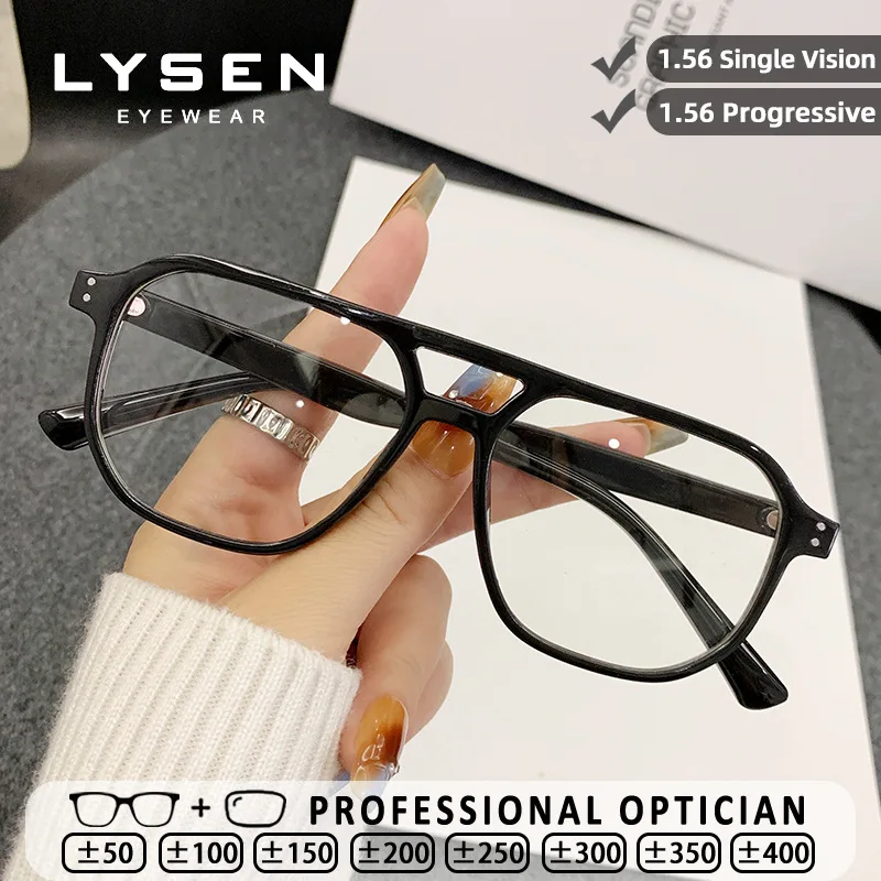 

LYSEN High Quality Pilot Rectangle Frame Reading Glasses Women Anti Blue Light Anti-Reflective Personalized Progressive Eyewear