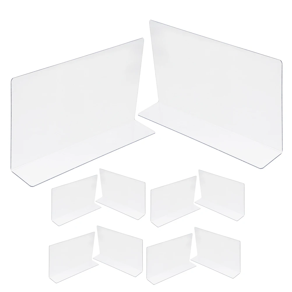 

10 Pcs Shelf Dividers Clear PET L Shaped 25x3x6cm Closet Separators Wardrobe Organizer Transparent Plastic