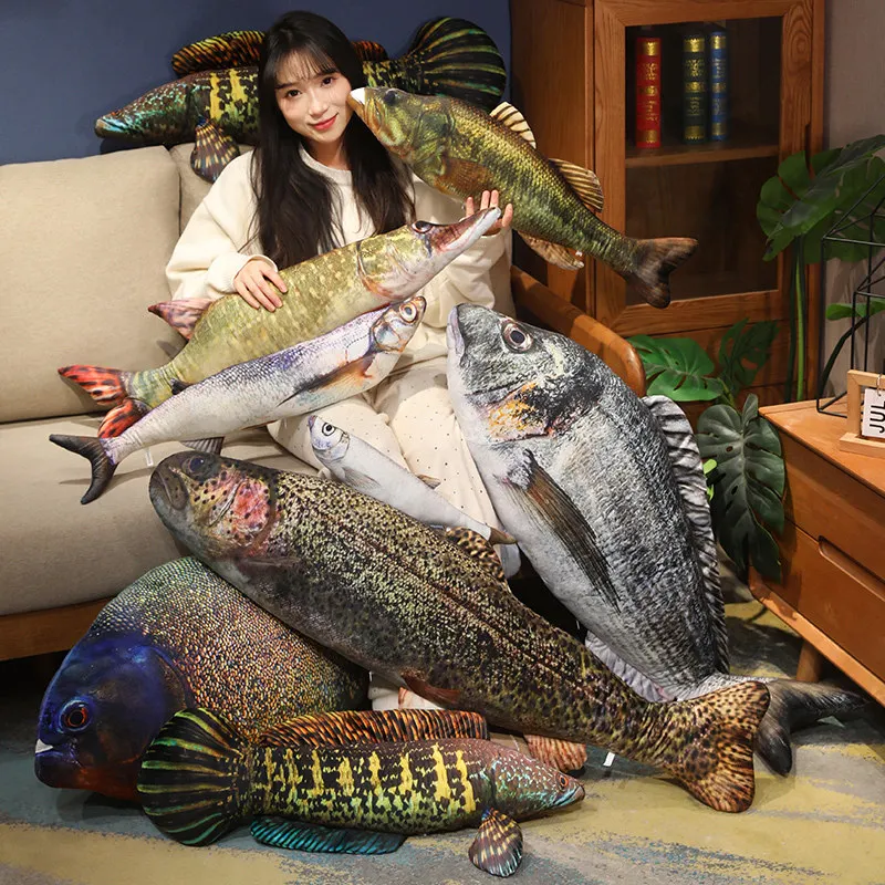 8 Stile Simulation Fischkissen Plüschtier Weiches gefülltes bequemes Kissen Riesiger lebensechter Fisch für Kinder Erwachsene Home Decor Geschenk