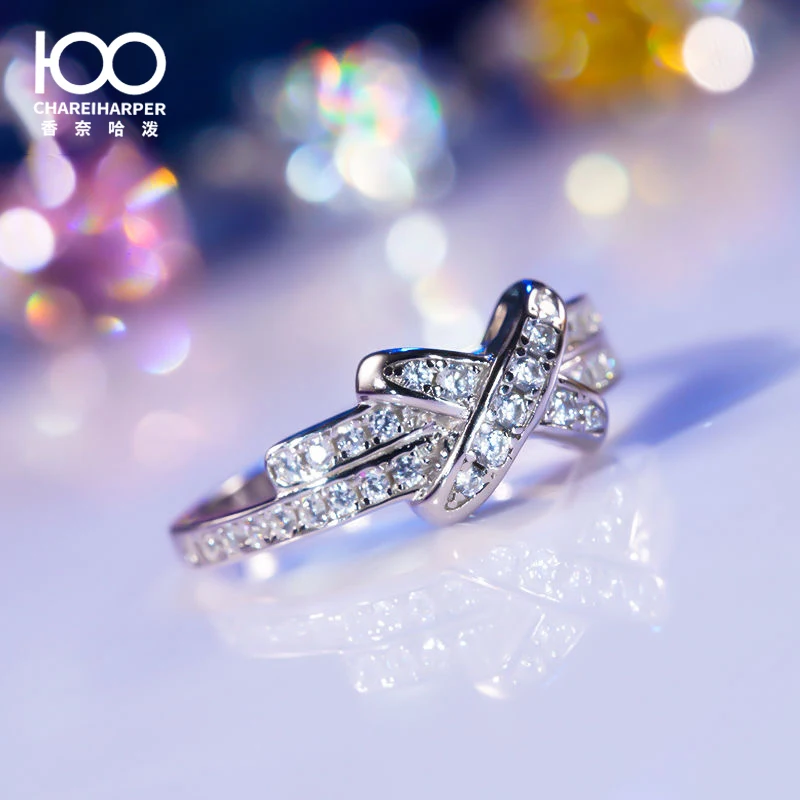 CH26 Platinum ring for women, classic personality, simple daily wear, diamond ring arrangement, diamond ring gift trend