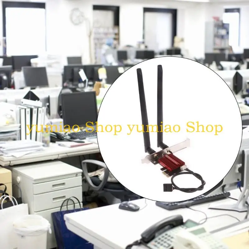 587B 2.4G 6G Desktop Kartu Wifi Nirkabel BT5.2 Adaptor Jaringan + Antena untuk