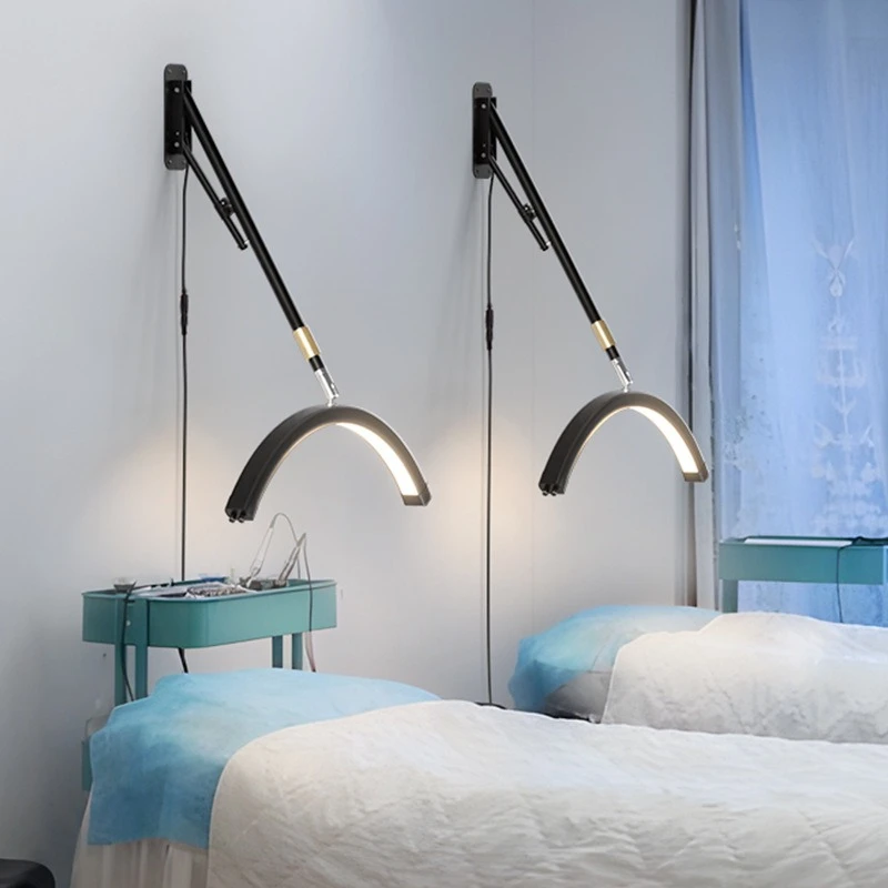 Wall-mounted beauty lamp, cross-border beauty salon nail salon fill light eyelash tattoo embroidery half moon eyelash wall lamp