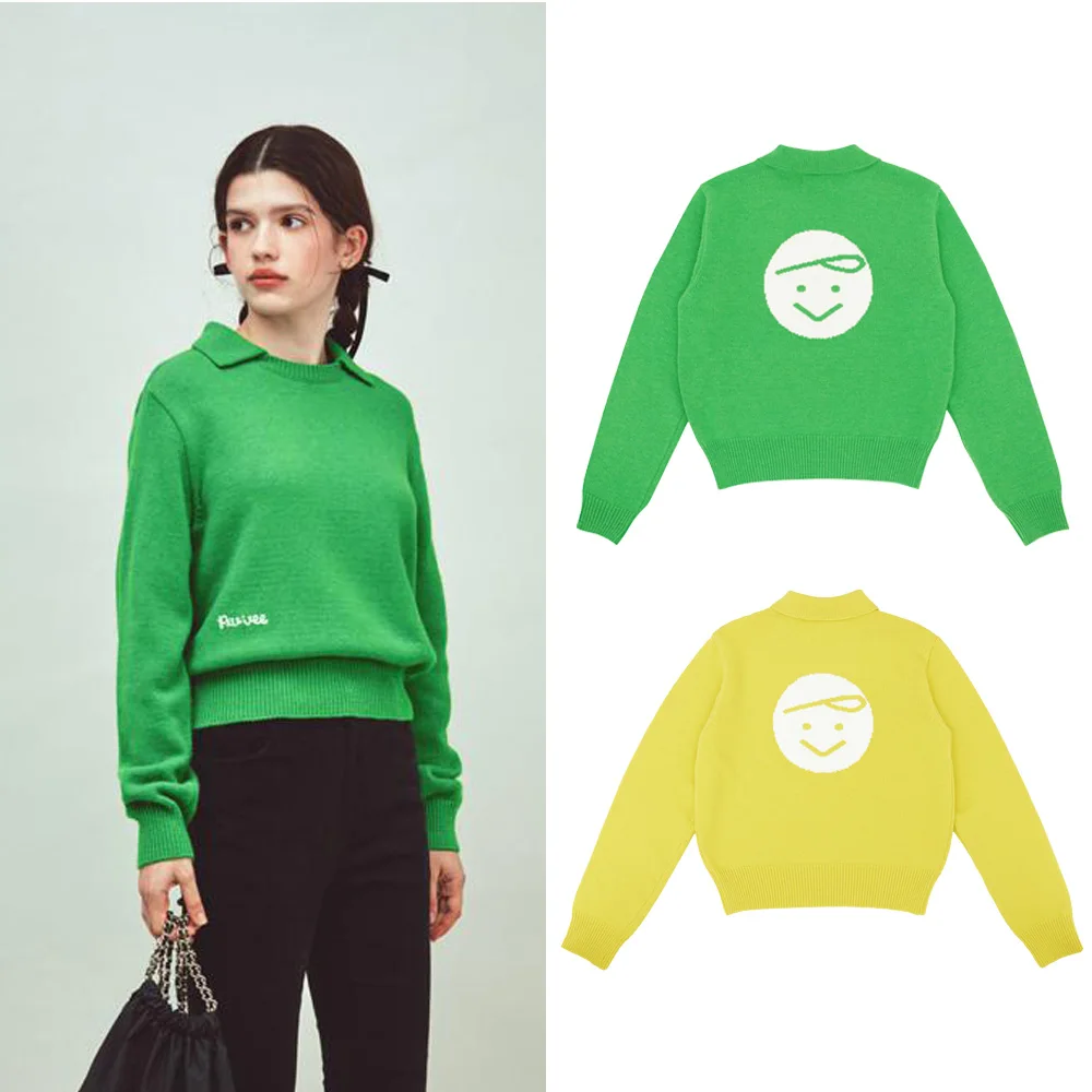 

Luxury Smiley Sweater Golf Wear Fashionable Knitwear for All Occasions Long-Sleeve Crew Neck