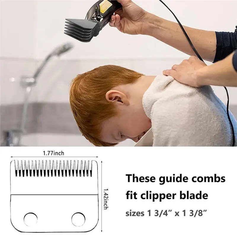 【ESSENTIALS 】Mega Hair Clipper Guards(8Pcs), Gray In Color- For Wahl Full Size Hair Clippers(3 Inch, 8Pcs)