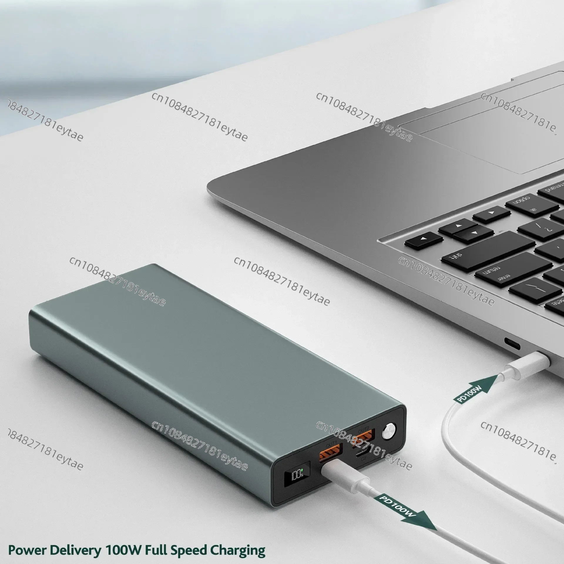 Portable  30000mah Aluminium Alloy Power Bank 20V 5A USB C PD Quick Charging Laptop 100W Power Bank Charger