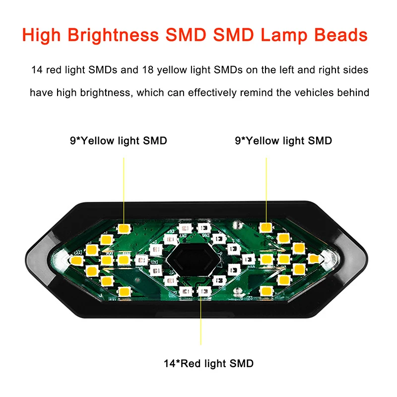 Indicatore di direzione per bicicletta indicatore di direzione per bicicletta fanale posteriore per bicicletta a LED con clacson