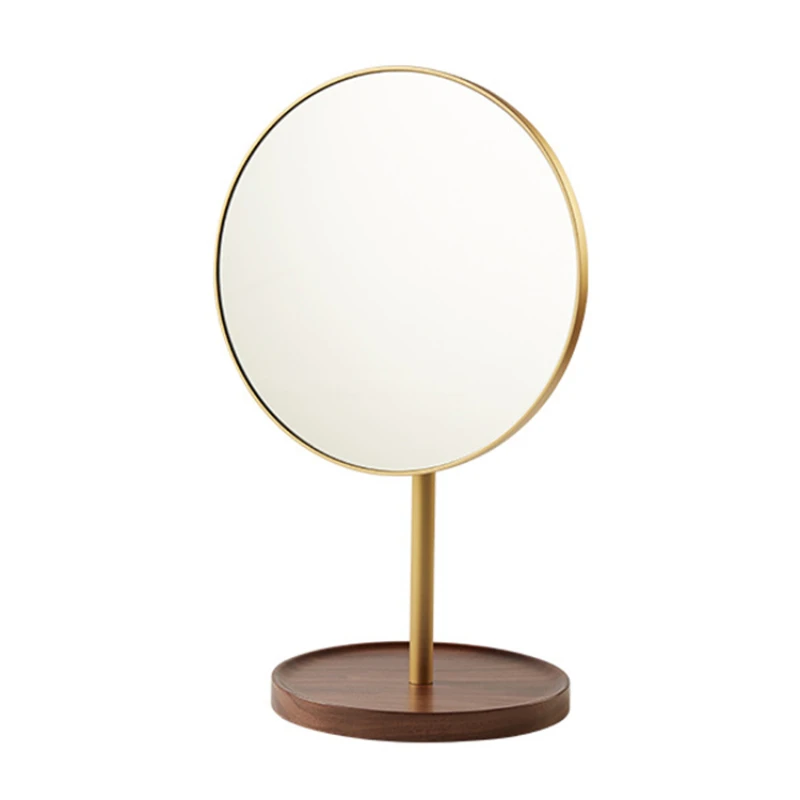 HXL Solid Wood Makeup Mirror Dressing Table Mirror High-Definition Large Mirror Rotatable Dressing Mirror