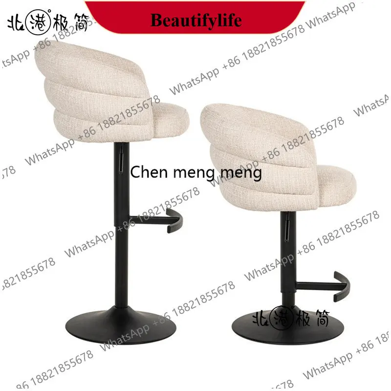 M182 Home light luxury bar chair high stool, Nordic backrest bar chair swivel and lift