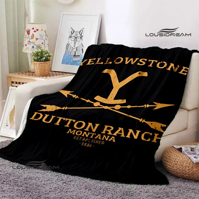 Movie Yellowstone Logo printed blanket picnic blanket thin blanket Flange blanket Home Travel Born Birthday Gift