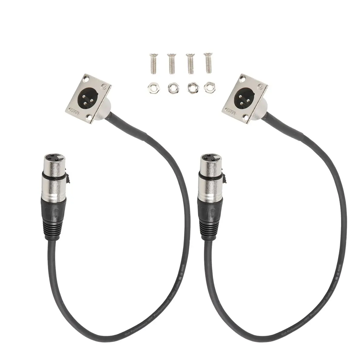 Fits for 2 Pack D Type XLR Cable , Pass Through Connector, D XLR Male to Female for Premium Stage Box, Patch Panel, Panel Mount view 2