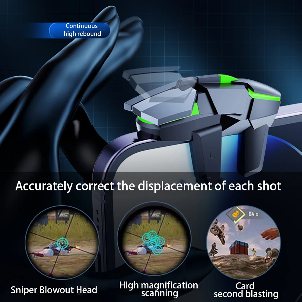 2Pcs 6 Finger Mobile Phone Game Trigger for PUBG Gamepad Joystick Phone Game Controller for Android IPhone Gamepad