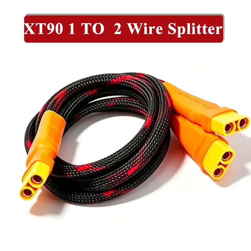 8AWG XT90 1 To 2 Soft Silicone Wire Splitter Cable 10AWG Tin Plated Pure Copper Special XT90 Male To Female Extension Line