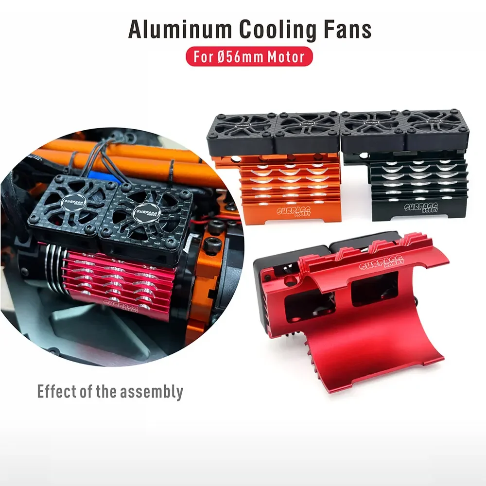 

SURPASS HOBBY RC Motor Cooling Fan Metal Heat Sink Holder 8.4V 16000RPM for 1/5 RC Car 55/56/58mm Brushless Motor 5593 5687 5692