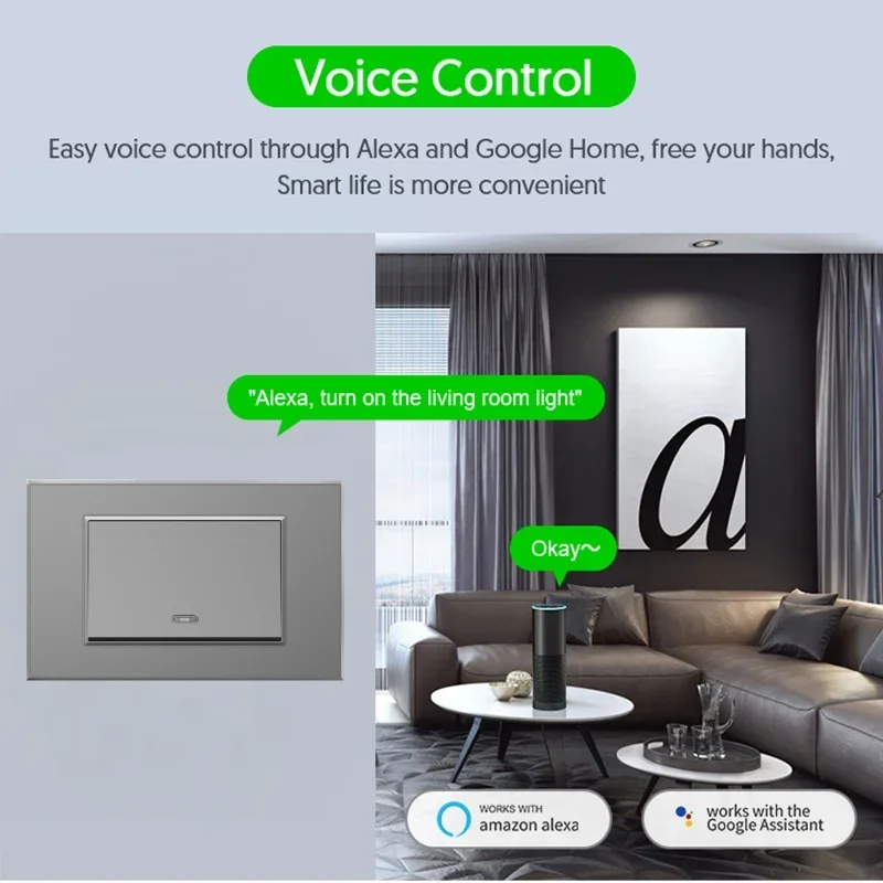 Milfra Tuya Smart Wifi/Zigbee Switch Remote On Off Light Gray Switch Support Voice Control Alexa Google Home Work With Homekit