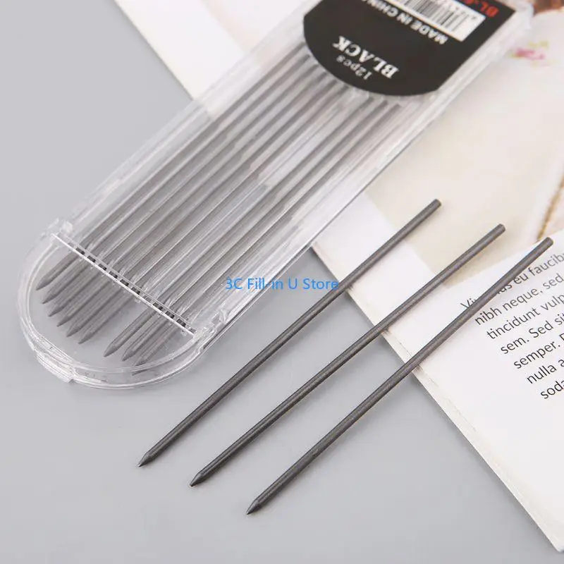 G8TA 12PCS 2,0 мм Механический карандаш черный 2B Свиной пополнение