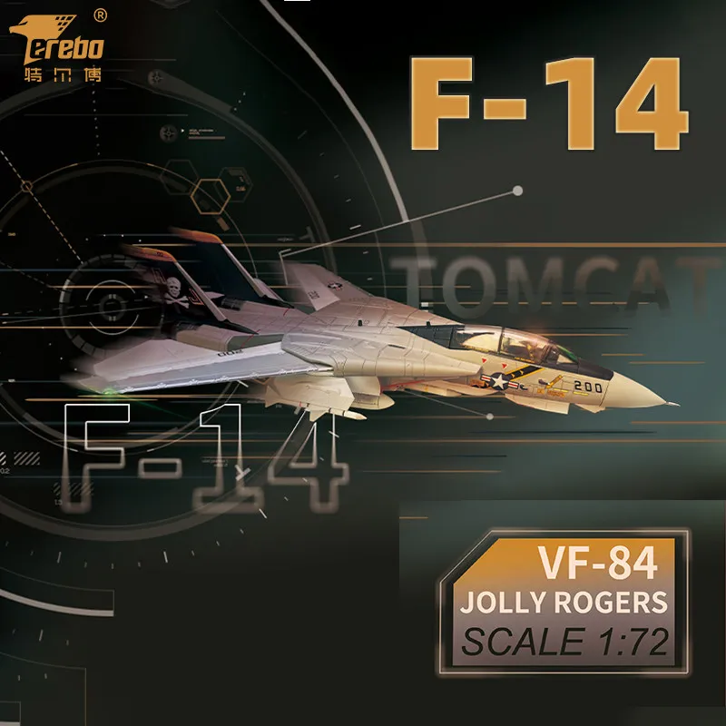 

Military model ornaments American 1:72F14 Tomcat aircraft fighter model F-14A fighter VF-84 Jolly Roger Squadron