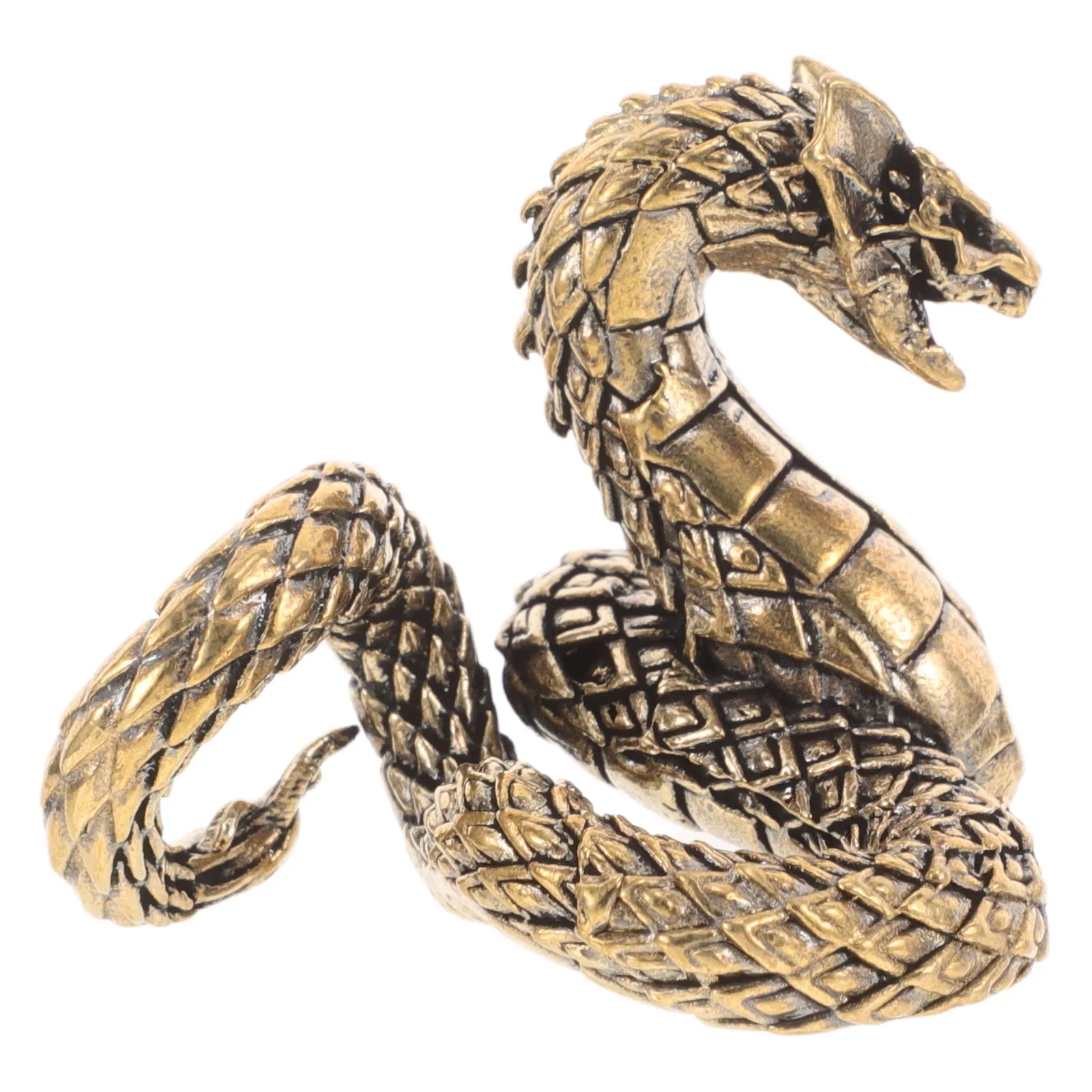 

Figurine Black Snake Ornament Retro Decor Miniature Brass Serpentine Craft Desktop Adornment Home Office Use