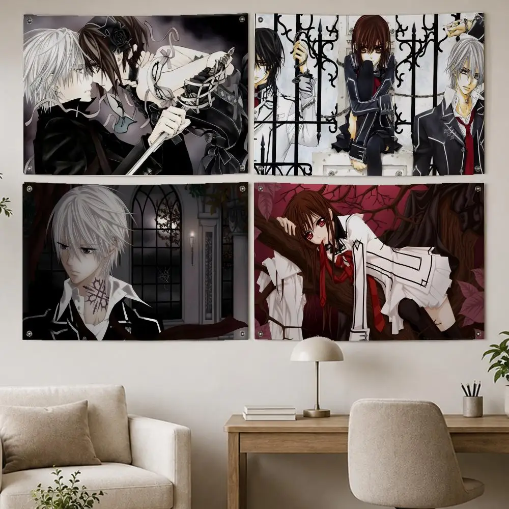 Dark Anime Vampire Knight Flags Room Home Decor Wall‑Hanging Art Banner, Outdoor for Bedroom Party Background Decoration