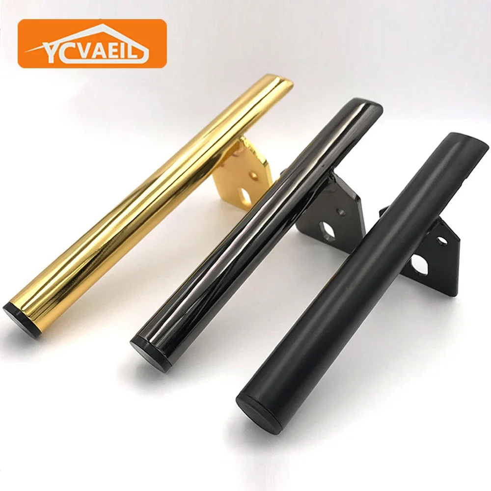 4pcs Legs for Furniture Metal Table Feet Hardware Mount Sofa Chair TV Dresser Bathroom Cabinet Gold Black Replacement Legs