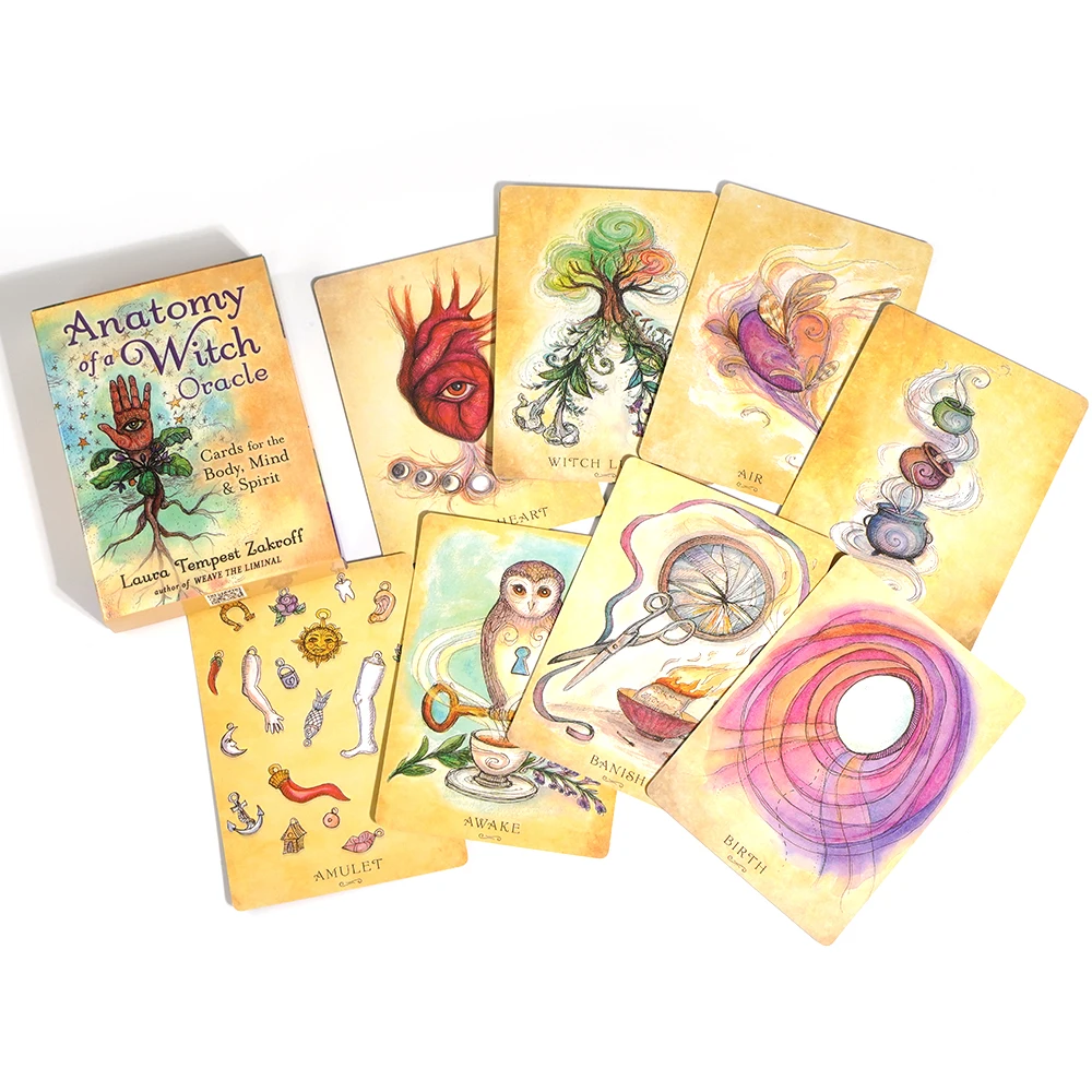 Newest 48 Cards Anatomy of a Witch Oracle Cards for the Body Mind Spirit celebrates the Witch’s body unites the material an