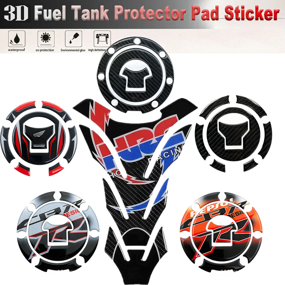 For Honda HRC Tank Pad 3D Sticker Motorcycle Accessories CBR RR F4i CBR650R CBR500R CBR250R CBR1000RR CBR600RR CBR250RR 1000 600