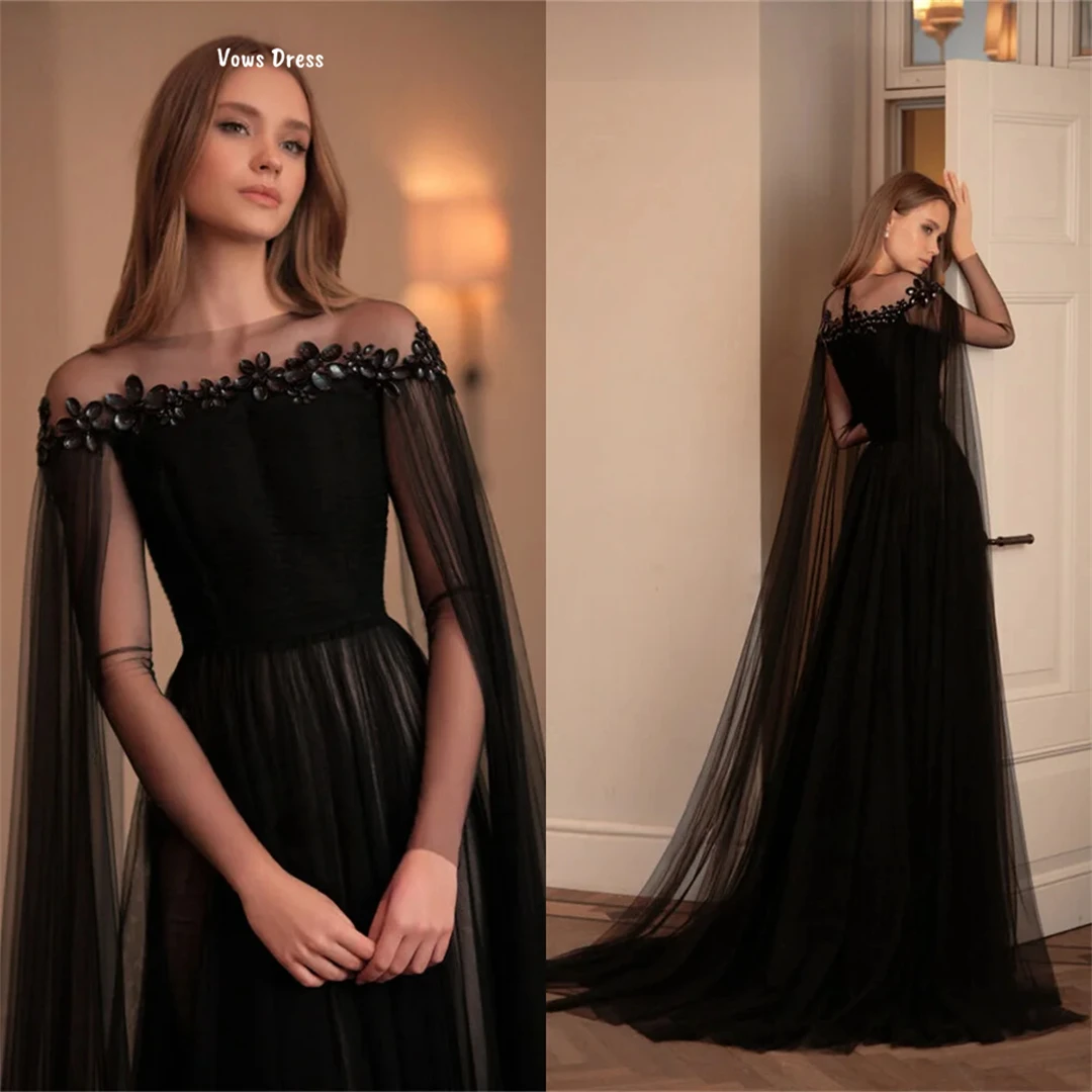 

Vows Dresses Candle Ball Gown Dress Black Robe Soiree Custom Made Shawl Women's Prom Dress 2025 Robes De Cocktail Elegant Gowns