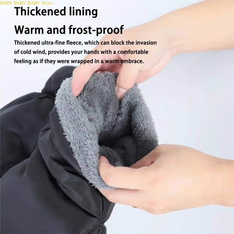 Q81A كمامة يد من الصوف لعربات الأطفال، قفازات شتوية دافئة لعربات الأطفال، جهاز تدفئة اليد مقاوم للماء