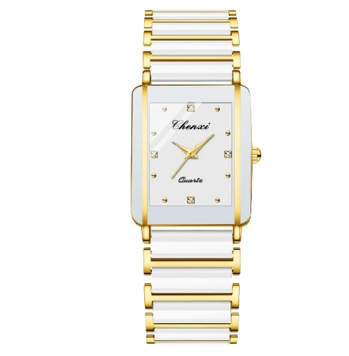 Vierkante Eenvoudige Sfeervolle Nieuwe Paar Horloge Modieuze Lichte Luxe High-End Stalen Band Pointer Stijl Heren En Dames Horloge