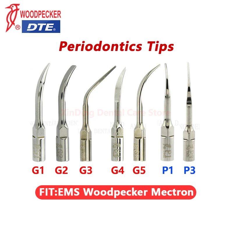 Woodpecker Dental Ultrasonic Scaler Tips  5Pcs Autoclavable Piezo Scaling Insert for Teeth Cleaning Periodontal Treatment