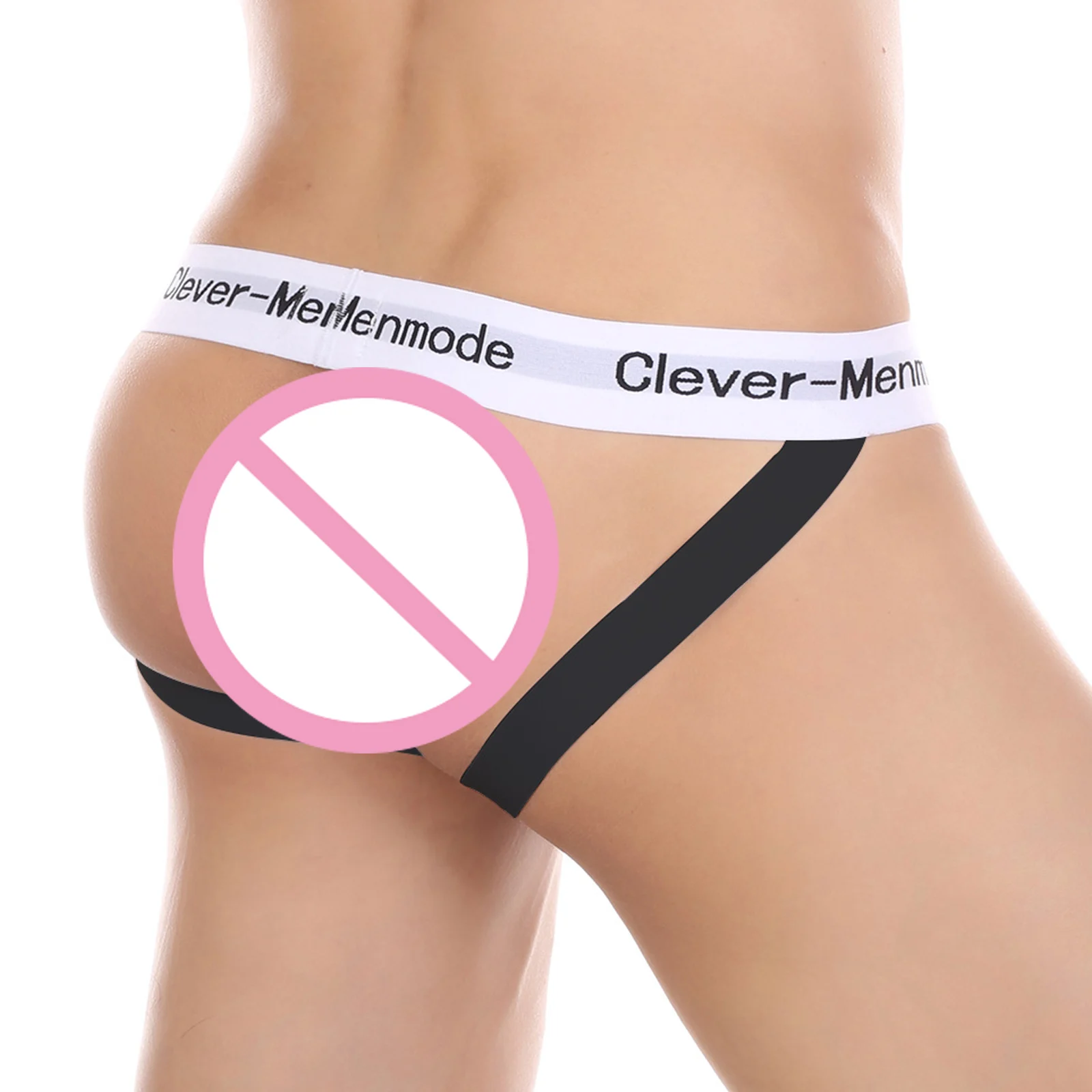 CLEVER-MENMODE 남성 섹시한 속옷 Jockstrap G String Thongs 오픈 엉덩이 페니스 파우치 팬티 Backless Low Rise 남성 속옷