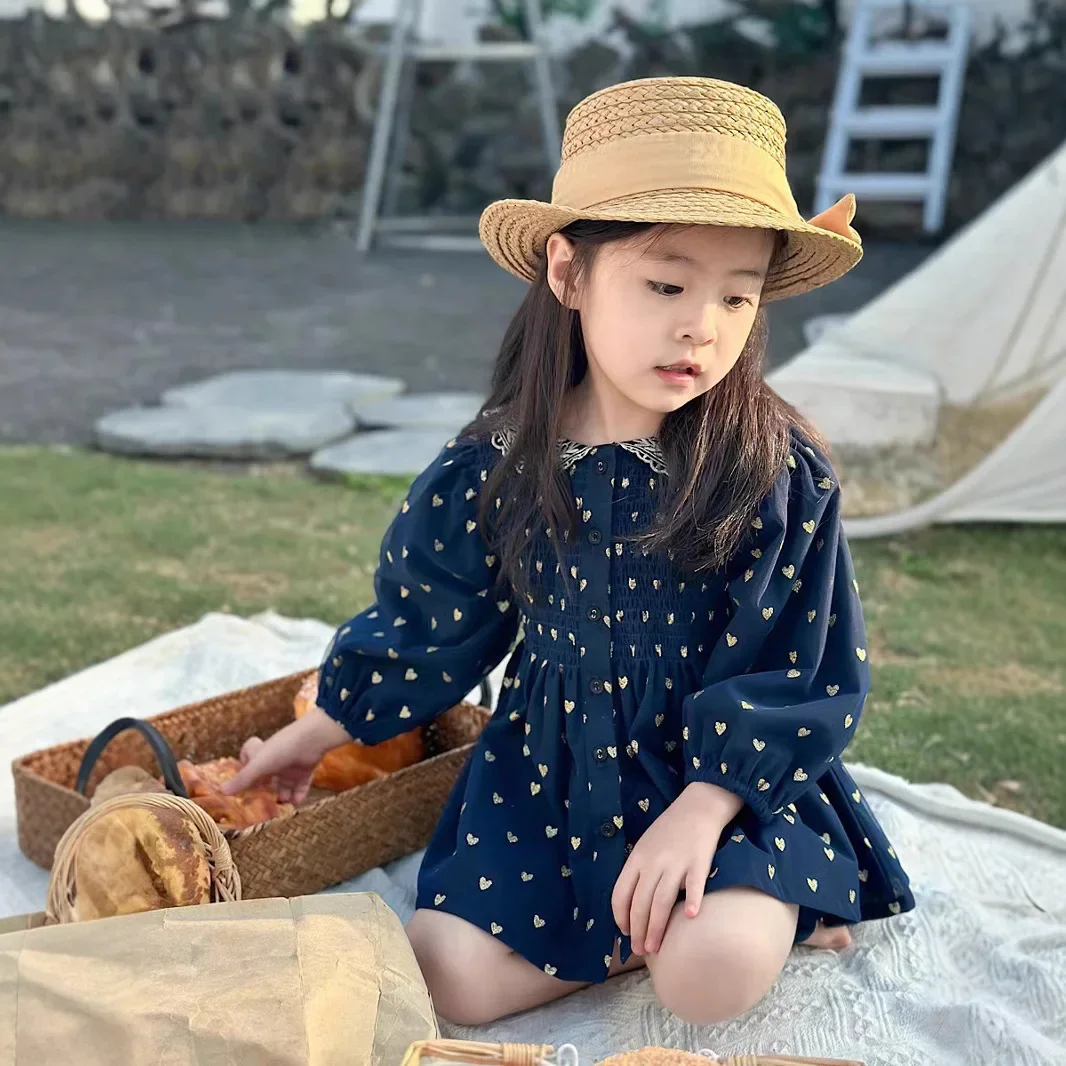 

2025 Spring Summer Autumn New Girls Embroidered Set Nordic Style Girls Long Sleeve Shirt Shorts Two Piece Set